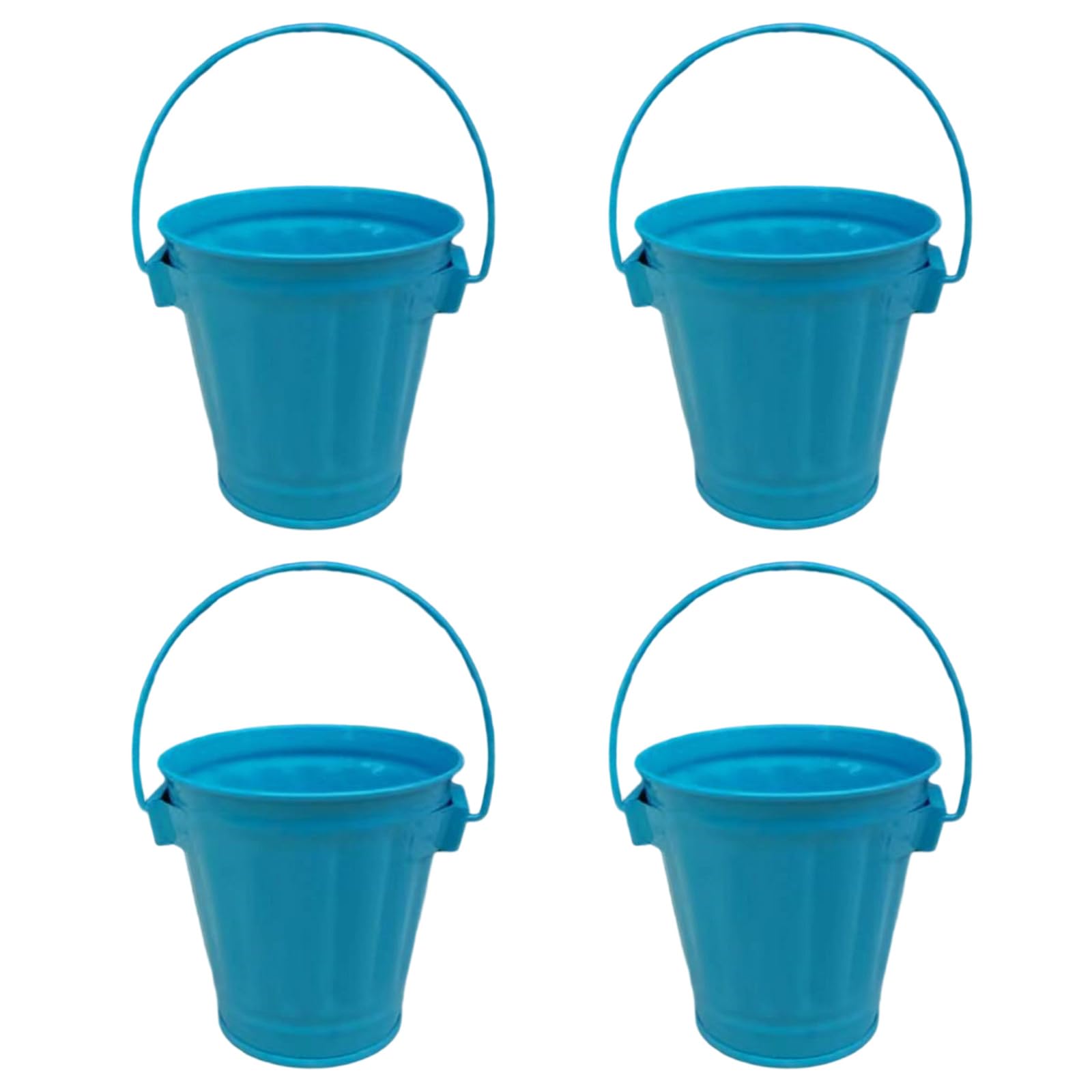 Colorful Pack of 4 Bucket Garden Pails Containers Suitable for Planting and Home Organization Floral Arrangements Round Metal Pencil Holder Bucket