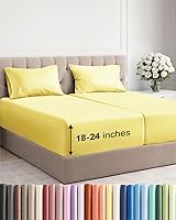 Vista 89 de Juego de sábanas Queen de bolsillo extra profundo, sábanas transpirables y refrescantes de 4 piezas, juego de sábanas de lujo de hotel, ultra suave