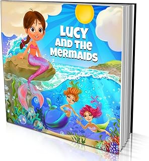 Personalised Story Book by Dinkleboo - "The Mermaids" - for Kids Ages 2 to 8 Years Old - A Story About Your Daughter or Son Meeting New Magical Friends - Smooth, Matte Finish. Soft Cover