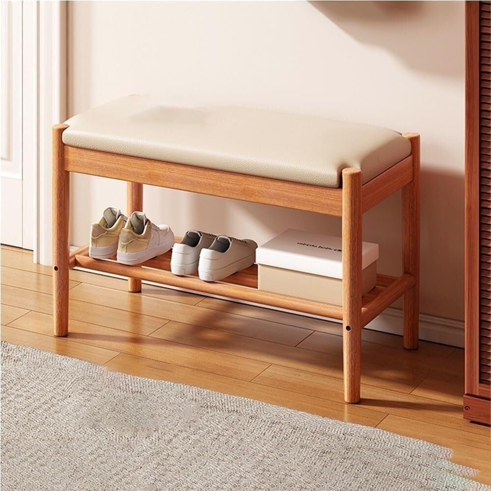 SDCFFC Shoe Changing Stool with Integrated Shoe Rack Entrance Bench with Soft Cushion Compact Design for Hallway Bedroom Foyer,Ideal for Home