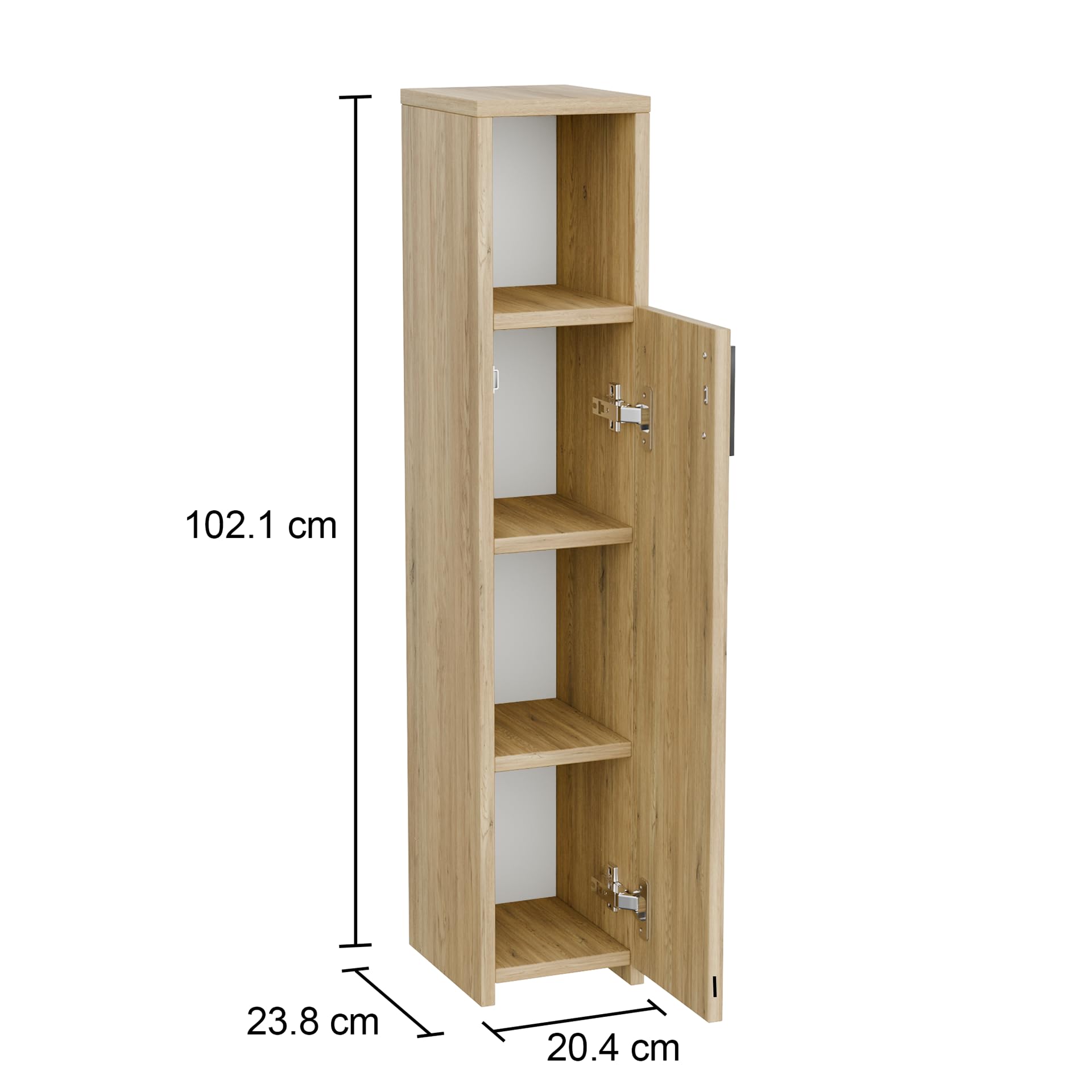 Meuble de Salle de Bain Étroit, Chêne | Armoire Haute WC, Colonne de Salle de Bain, Meuble Compact pour Petites Toilettes