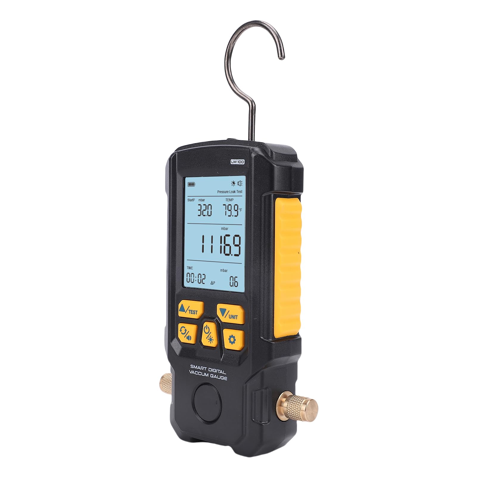 Fyearfly Medidor de vacío 0-2000mbar 2.8 pulgadas 0.2% precisión refrigerante fugas