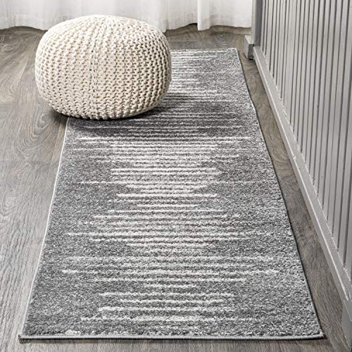 JONATHAN Y Aya Berberteppich, geometrisch, grau/cremefarben, 60 x 240 cm, Läufer, modern,...
