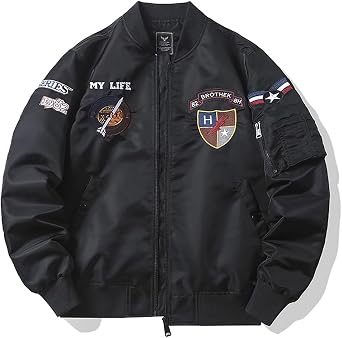 Gothic Pilot Jacket Embroidered Jacket Harajuku Mens Baseball Suit Loose Versatile Trend Street Hip Hop