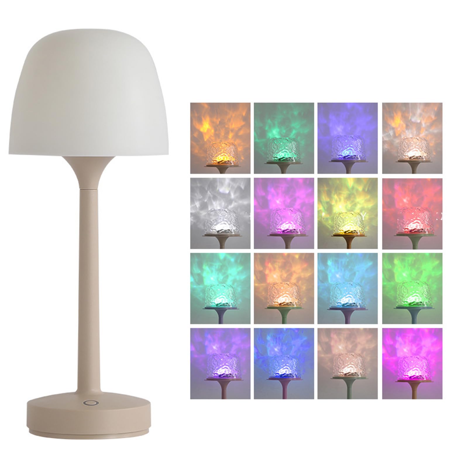 SHINLHUA 3/16 Color Atmospheres Desk Lamp Night Light Oceans Ripples Projector Lamp Rechargeable Reading for Room Decoration Oceans Ripples Projector for Bedroom Room Decoration