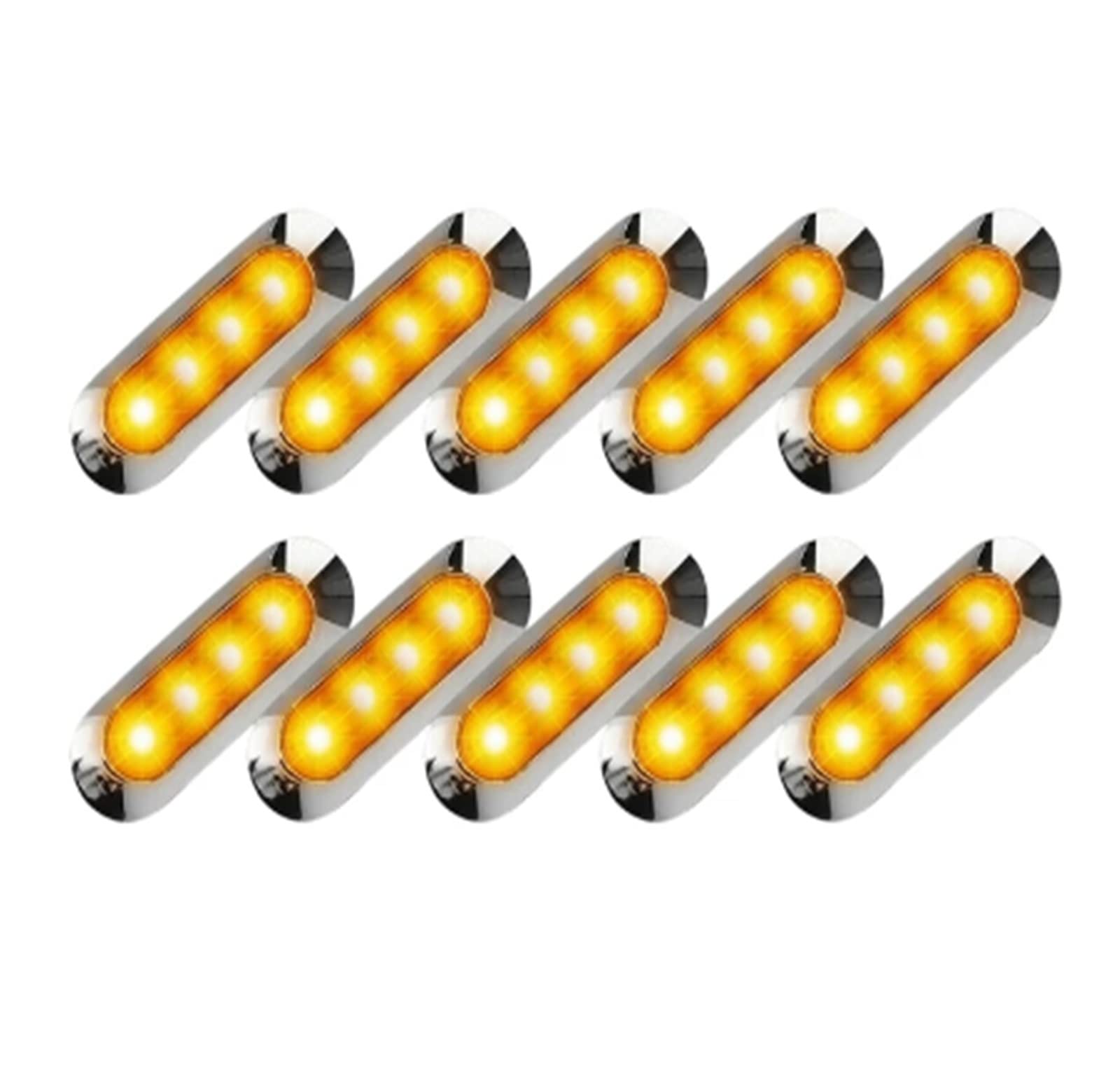 Luz de freno/lámpara 10 Luces - Ámbar De Posición Lateral 4 Luces - Para Remolque Camión Caravana 12 V-24 V