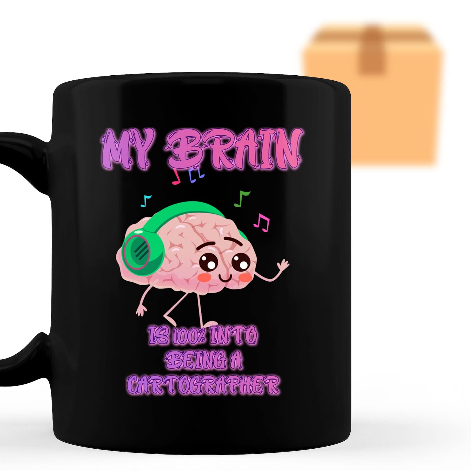 Coffee Mug Brain 100% Into Cartographer Funny Gifts for Men Women Coworker Family Lover Special Gifts for Birthday Christmas Funny Cup Gifts Presents Gifts 187700