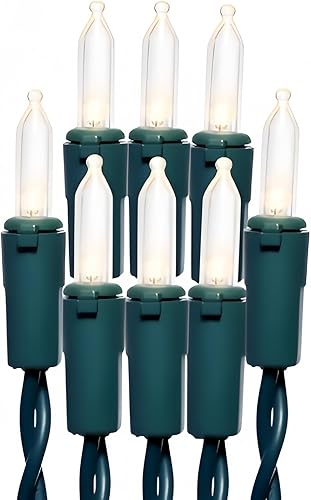 150luces verdes de Navidad, tira de luces con cable verde de 50pies, con certificación UL, juego de mini luces de calidad comercial, para fiestas en