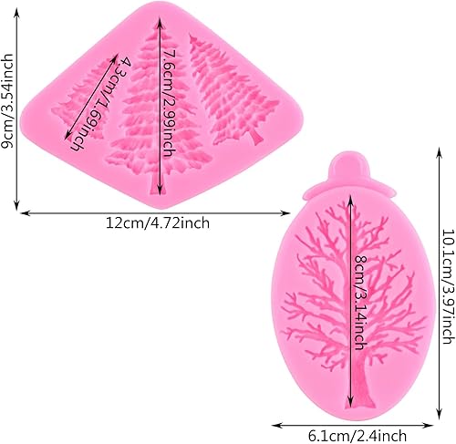 Miniatura 2 de ZiXiang Molde de silicona para pastel de árbol de Navidad, fiesta de cumpleaños, bricolaje, decoración de pasteles, decoración de cupcakes, arcilla