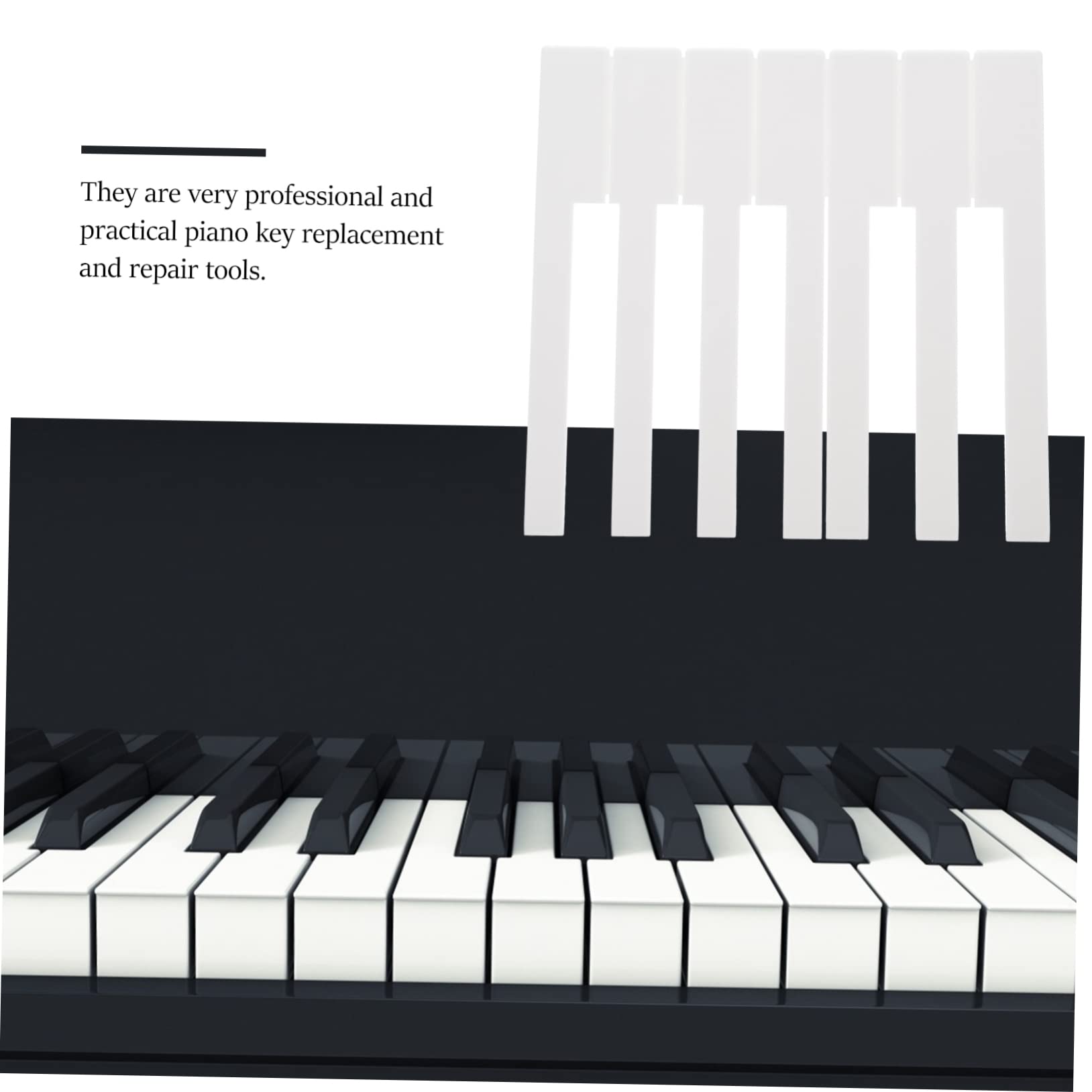 Kisangel Kit 52 Pezzi Tasti di Ricambio Pianola per Pianoforte Verticale in Acrilico Strumenti Riparazione Professionale e Uso Personale