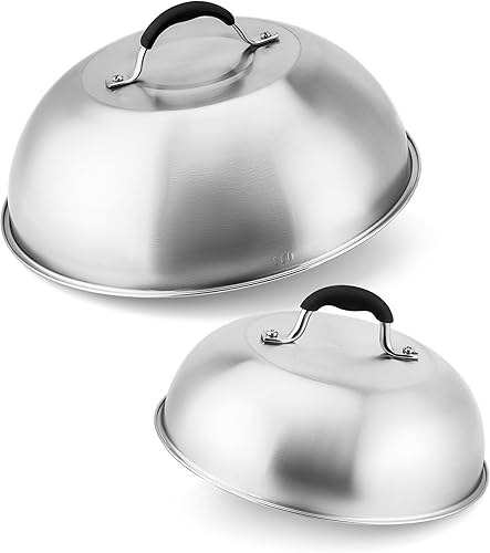 only fire Chesse - Cúpula fundidora de Chesse, cubierta de vapor redonda resistente de 9 y 12 pulgadas, accesorios de parrilla de acero inoxidable