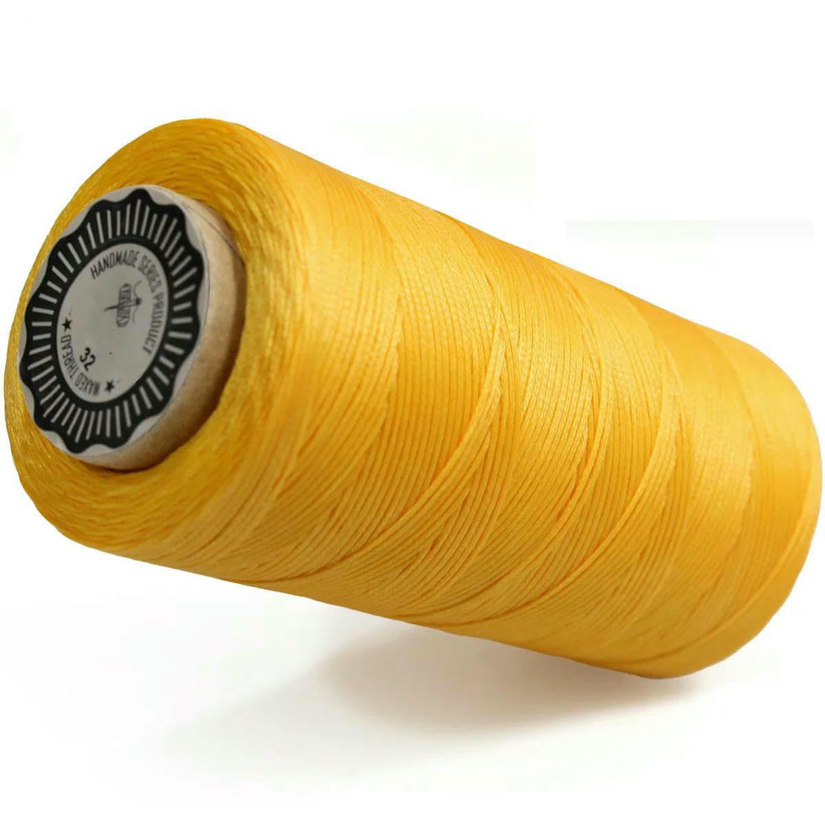 Flat Waxed Thread for Leather Sewing Wax String Polyester Cord Craft Stitching Bag Bookbinding Sail Bracelet Braid Jewelry -Yellow-1.0mm Flat L-200M