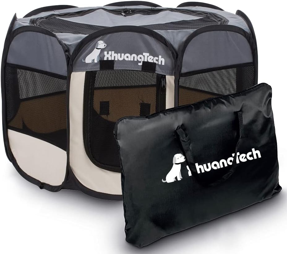 XhuangTech Soft Fabric Portable Foldable Pet Dog Cat Puppy Playpen