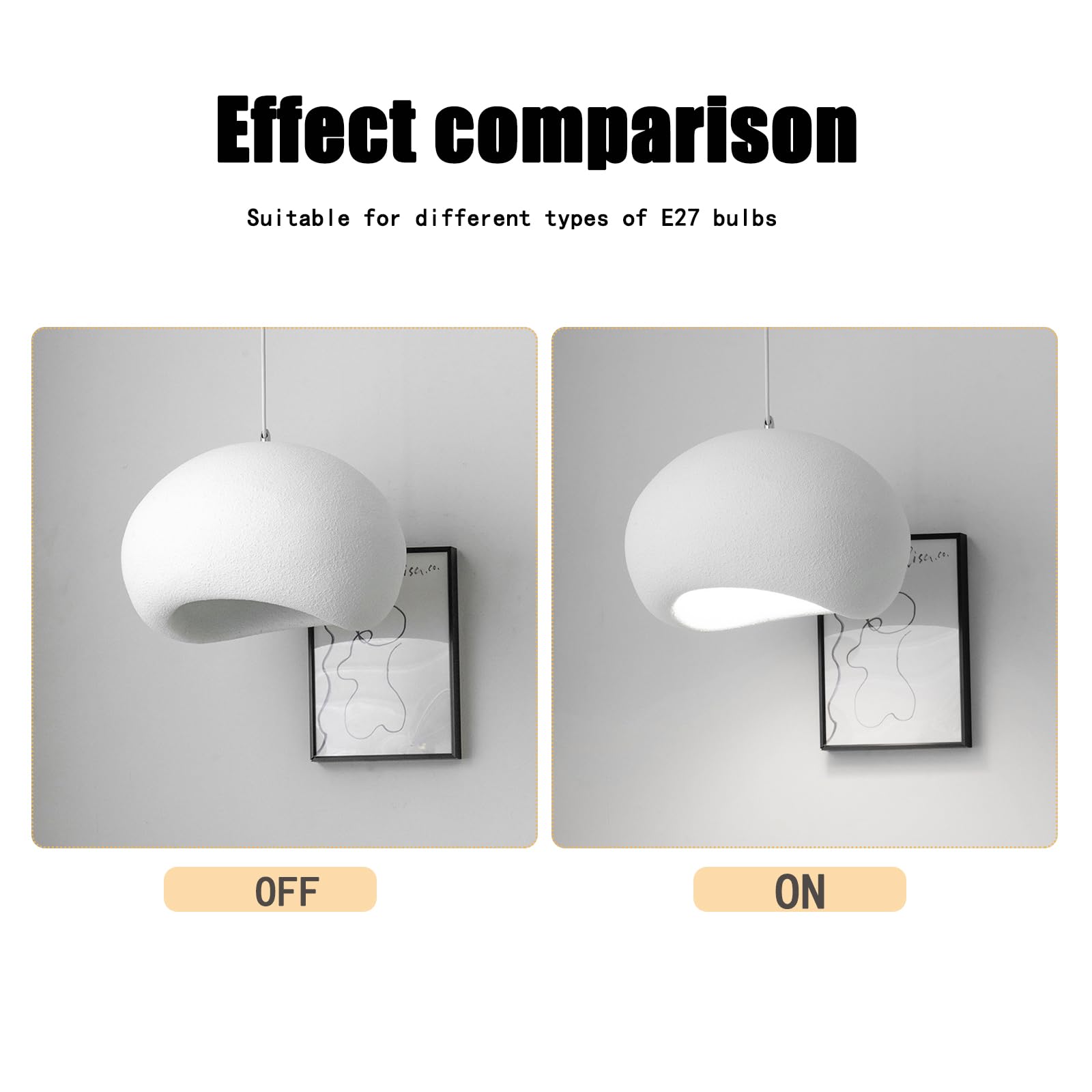 LIGKIN Lustre Plafonnier Créatif Nordique 30cm Pierre Simulée - Lampe Plafond Moderne E27 Pour Chambre, Salle à Manger Et Couloir, Blanc