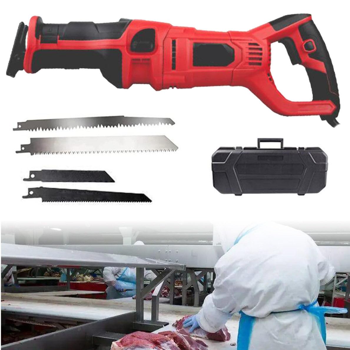 Sega Ossa Elettrico, 4800W Tagliatrice di Ossa Elettrica, Multifunzione Segaossa Macellaio con Lame, Sega a Gattuccio Batteria per Sega per Tagliare Ossa e Carne Congelata, Sega a Gattuccio Batteria