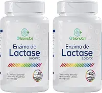 Kit 2x Enzima Lactase 9000 FCC Bionutri – 120 Cápsulas Cada | Suplemento para Intolerância à Lactose | Auxilia na Digestão de Laticínios