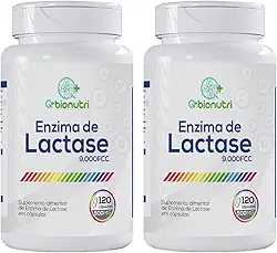 Kit 2x Enzima Lactase 9000 FCC Bionutri – 120 Cápsulas Cada | Suplemento para Intolerância à Lactose | Auxilia na Digestão de Laticínios