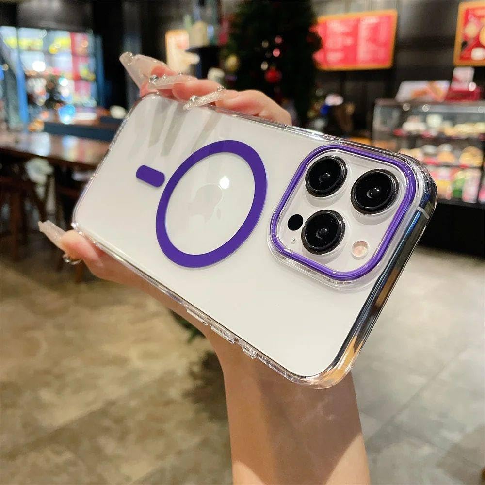 Coque iPhone 15 Pro Max violette résolvant le problème de charge sans fil avec finesse - 7