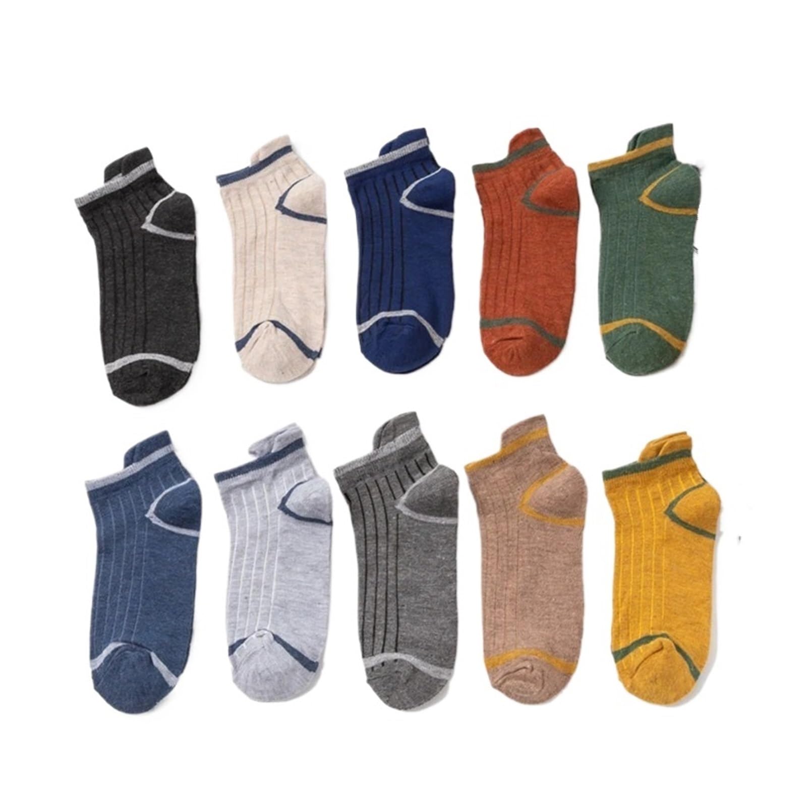 Calcetines Tobilleros Hombre 10 pares de calcetines cortos algodón for hombre, transpirables, cómodos, unisex, suaves, corte bajo, deportivos, malla