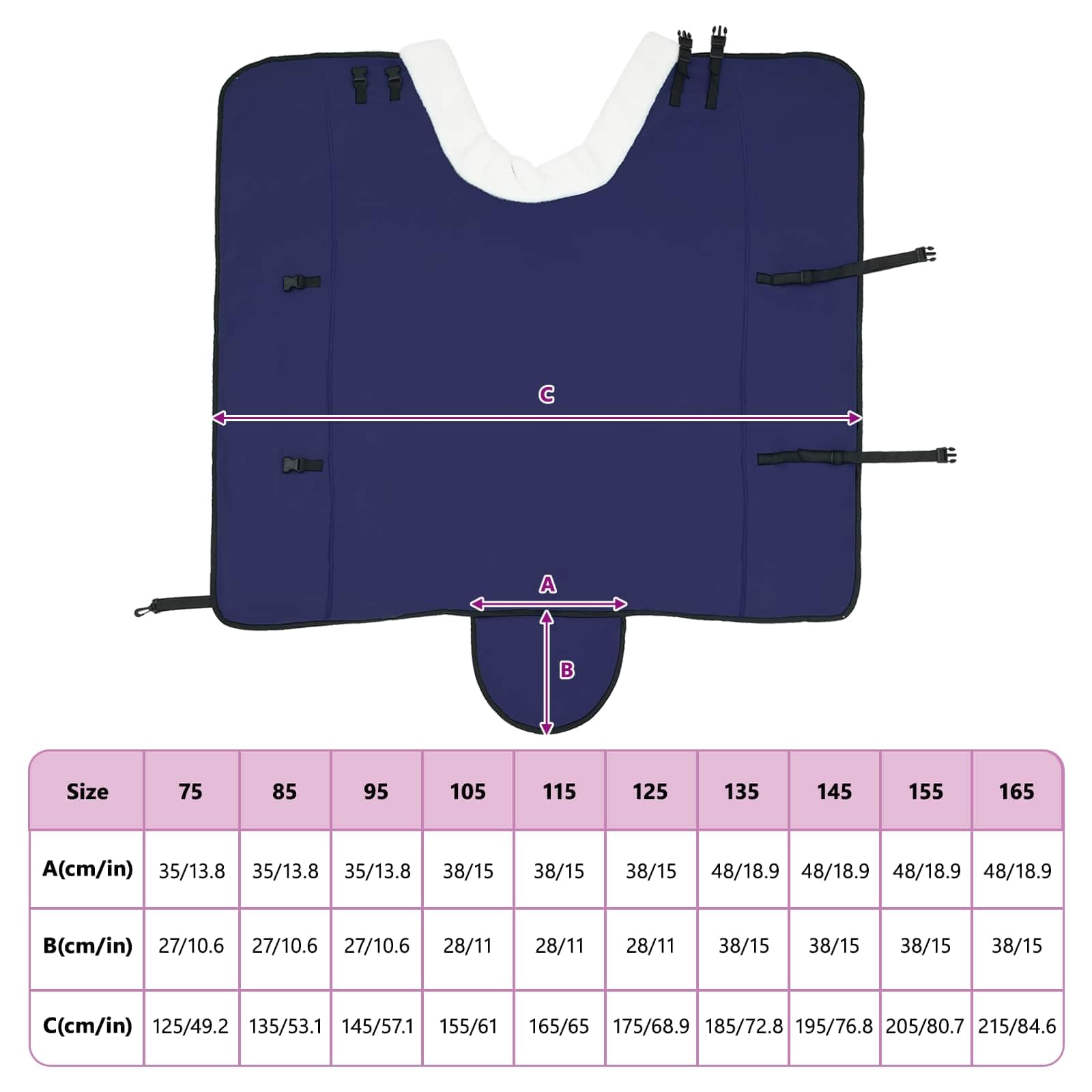 Generico Coperta per Cavalli Blu Navy 125 cm Felpa in Pile,Articoli Sportivi,Ricreazione all'aperto,Equitazione,Cura dei Cavalli,Coperte e Lenzuola per cavalli-42013392
