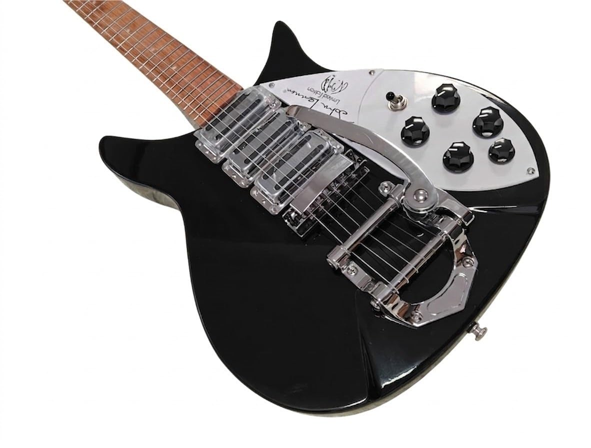 Chitarra elettrica Solid Body, stile tributo nero anni '60 con 3 pickup e tremolo, 6 corde full size for performance sul palco rock (Guitarra Electrica)