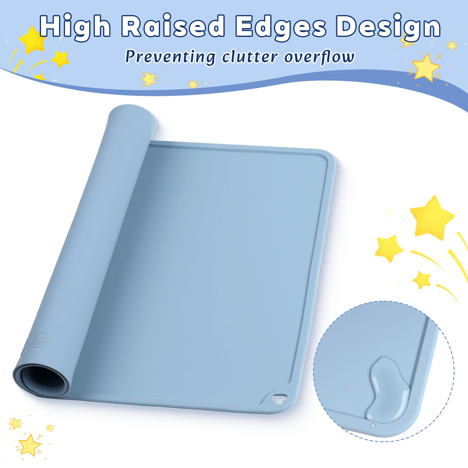 Tapis de Peinture en Silicone 60 x 40 cm avec Clip Magnétique et Sac de Rangement