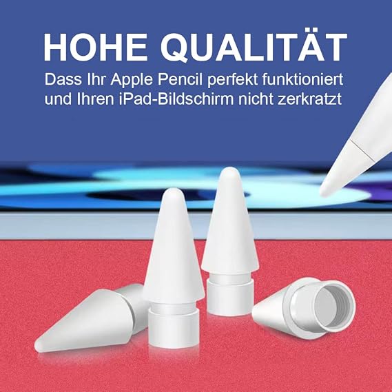 JADEMALL 4 adet Apple Pencil 2. nesil uç Apple Pencil 1st & 2nd, ile uyumlu, yüksek hassasiyetli yedek uçlar ve hassas kontrol kalemi / giriş kalemi ucu