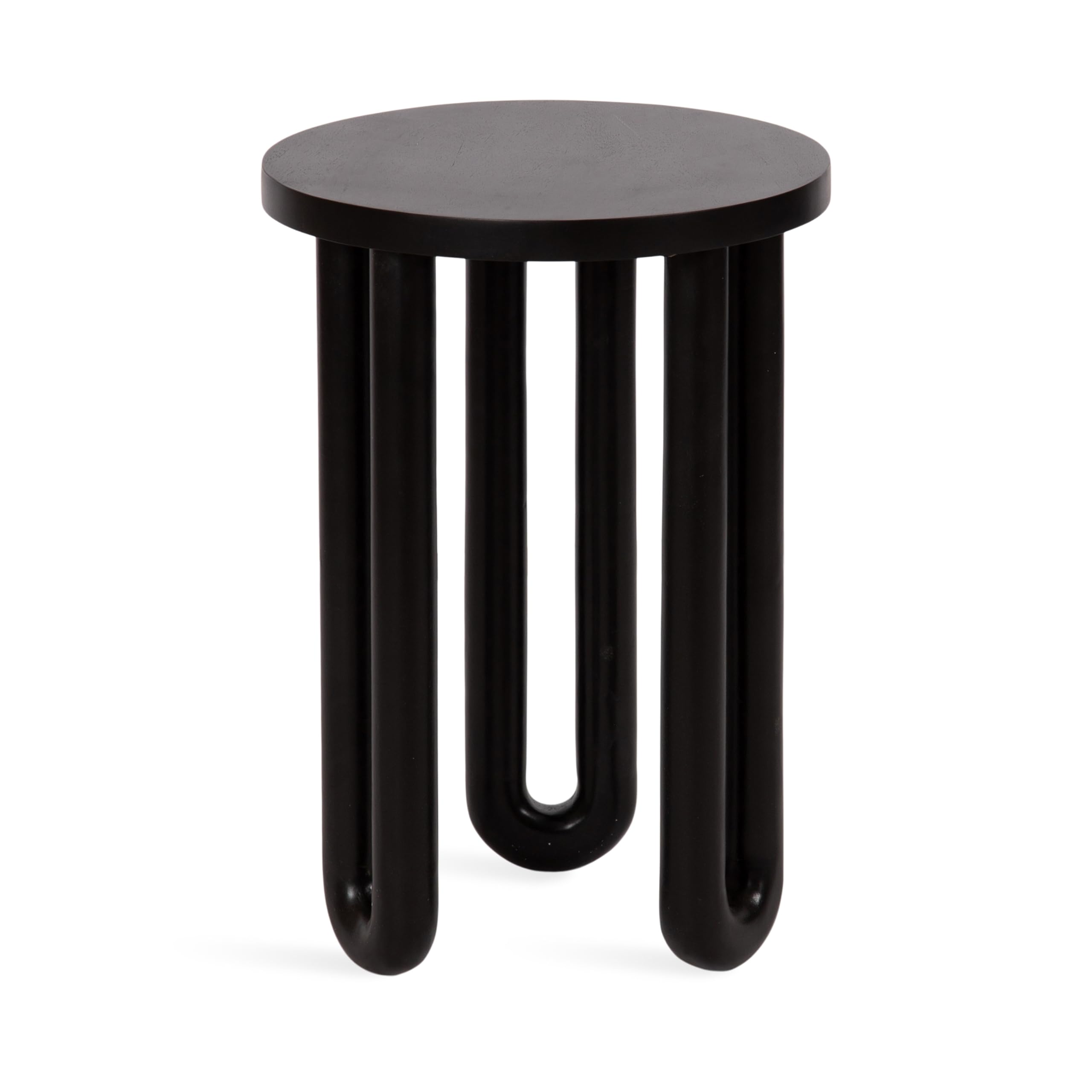 Kate and Laurel Kenzo Modern Wooden Round Side Table; 14 x 14 x 20; Black; Transitional Wood End Table for Use as Bedroom Nightstand or Living Room