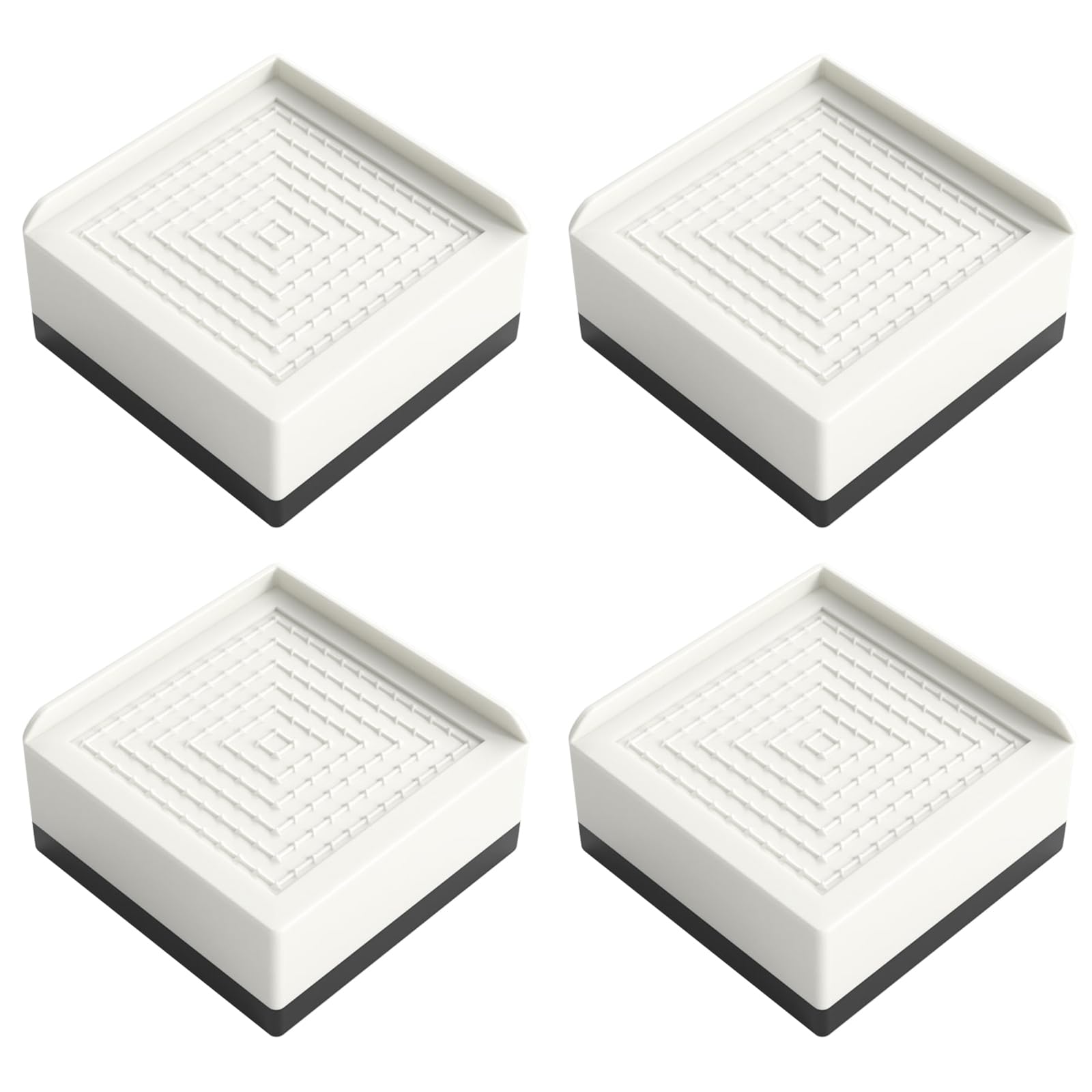 Set di 4 alzate per mobili resistenti per letto e divano, 11 x 11 x 5 cm, colore: bianco