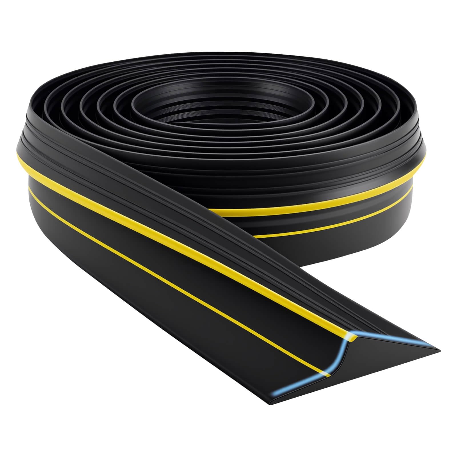 Universal Garage Door Seal Strip 3M Rubber Bottom Threshold Seals and Draught Excluder Weather Stripping（90mm(W) x 15mm(H) x 3m(L)）
