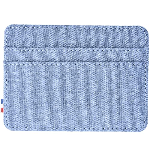 Qbool Mens Front Pocket Wallet Slim Minimalist with RFID Blocking Cash Slot Credit Card Holder (Z-Light Blue)