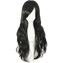 28" 70 cm Long Curly Hair Ends Costume Cosplay Wig (Black)
