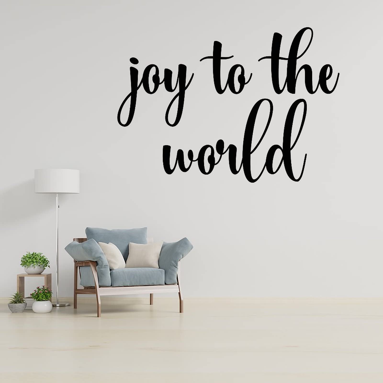 Stickers muraux vinyle Joy to The World lettrage elegant de 56 cm pour mur