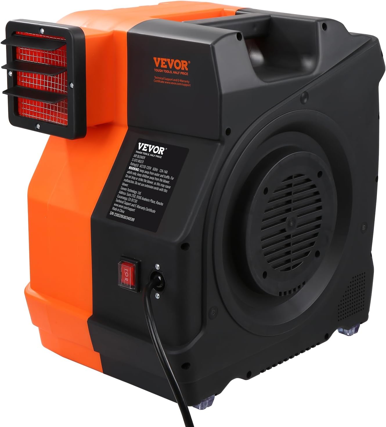 VEVOR Inflatable Blower, 1500W, 1.7 HP & 2 HP Bounce House Blower, Commercial-Grade Air Blower for Inflatables, Bouncy Castle Electric Blower Perfect for Bounce House, Waterslides, UL Listed
