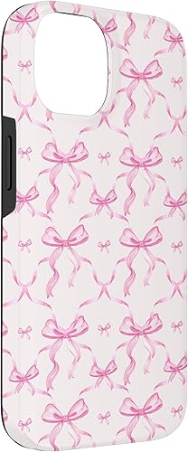 Miniatura 6 de Cintas y lazos estéticos rosas para iPhone 13 en estuche de acuarela