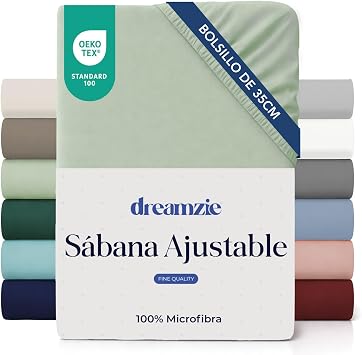 Dreamzie - Fitted sheet 140 x 200 cm adjustable - ultra soft microfibre