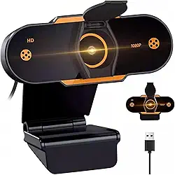 Webcam Premium Full HD 1080P,com Microfone Embutido,Plug & Play,Camera Webcam,Câmera USB para Computador, Notebook, Aulas Online, Home Office e Videoconferência