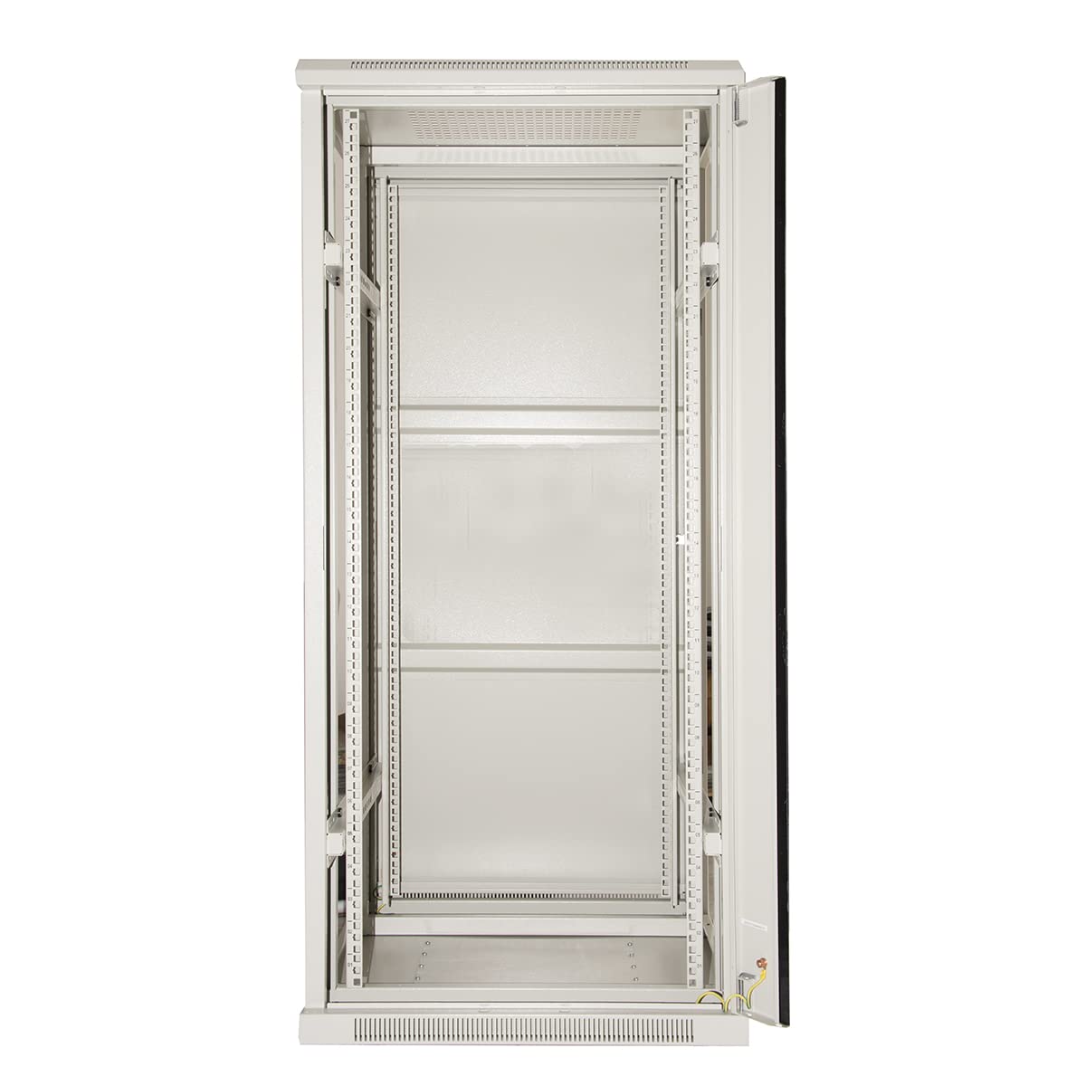 LINK armadio rack LK1922U66GR per reti 19" capacità di carico 800 kg in metallo verniciato a polvere con porta vetro di sicurezza e serratura dimensioni 60x60x116,6 cm colore grigio chiaro RAL7035