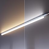 ledscom.de LED Unterbauleuchte RIGEL, Farbtemperatur einstellbar, Stecker, 87cm, 10,1 W, 1122lm, warmweiß/weiß 1er Set 87,3cm / 1122lm