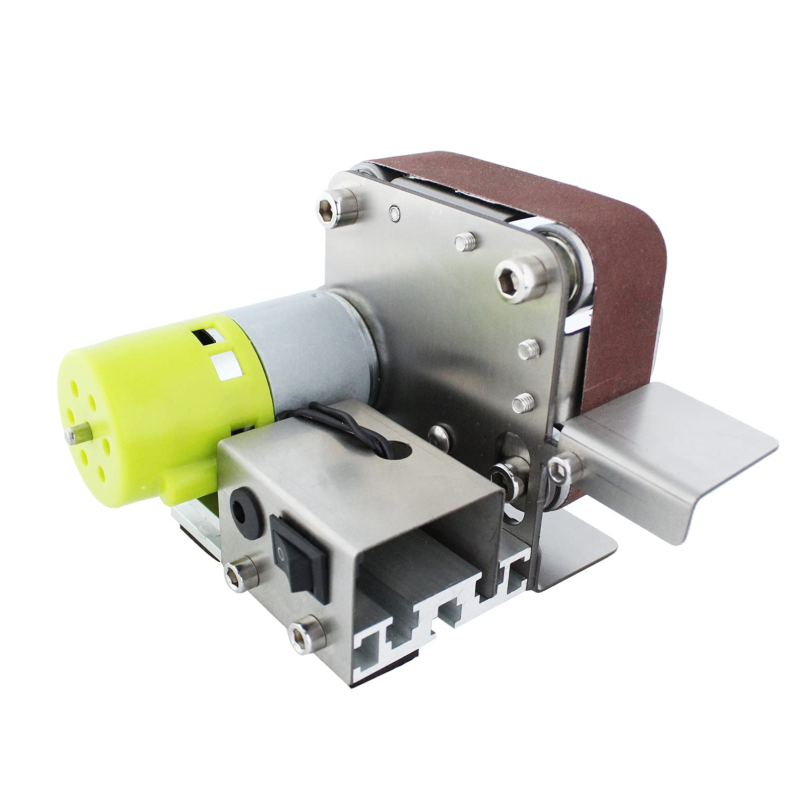 Mini Belt Sander Electric Sanding Polishing Grinding Machine 7 Variable Speed with 10 Sanding Belts for Polishing Wood Acrylic Metal