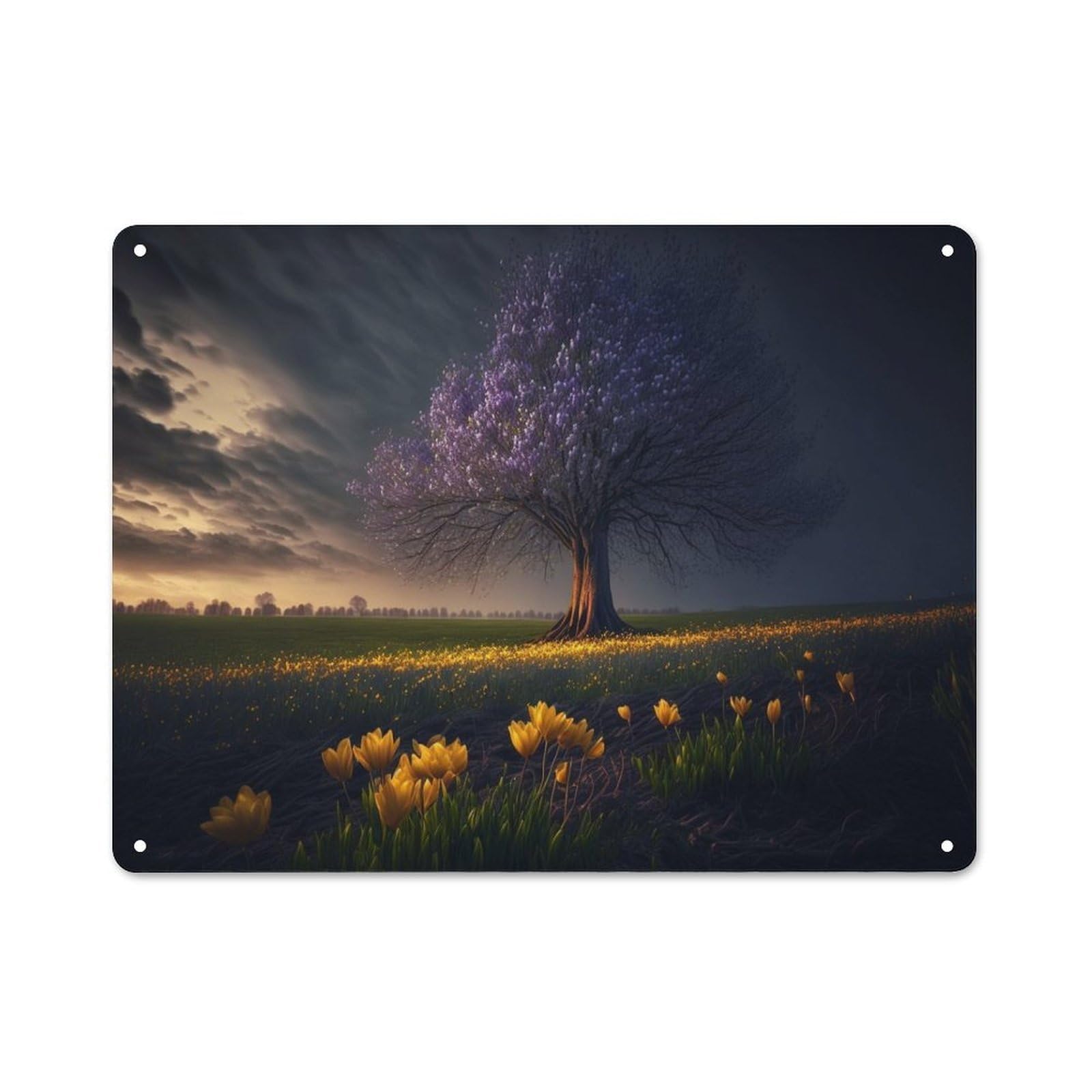 Junmoney Style-13 Vintage Spring Blossoming Field Garden Room Metal Sign 30X40cm, Porch Wall Decor For Conservatory, Home Bar Or Utility Room