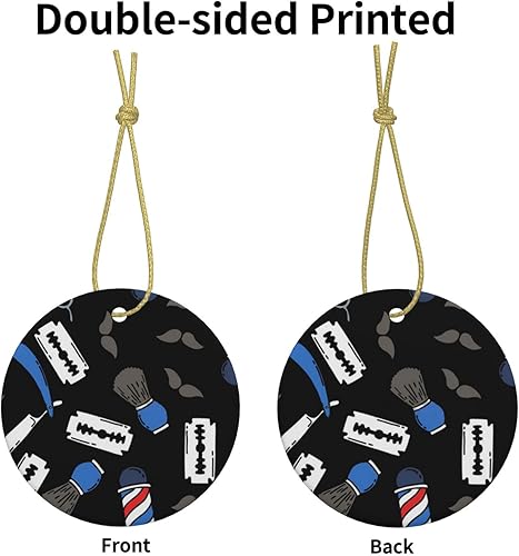 Miniatura 3 de Adornos de Navidad Barbería Doodle Patrón Vecinos Árbol de Navidad Colgante para el Hogar Fiesta Regalo