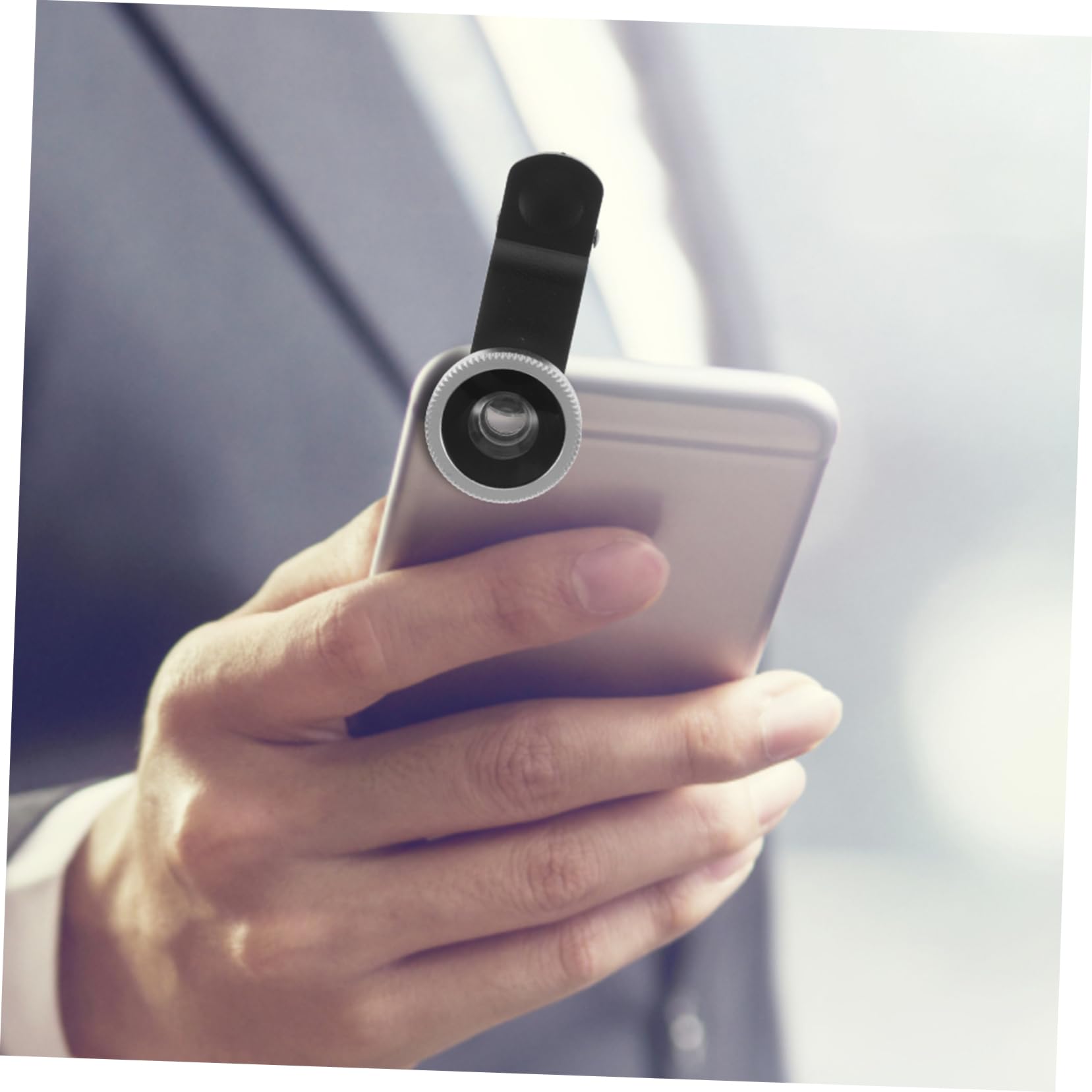 Angoily Smartphone Camera Lens Clip Macro and Wide Angle Lens for Mobile Phones Compatible Silver Finish