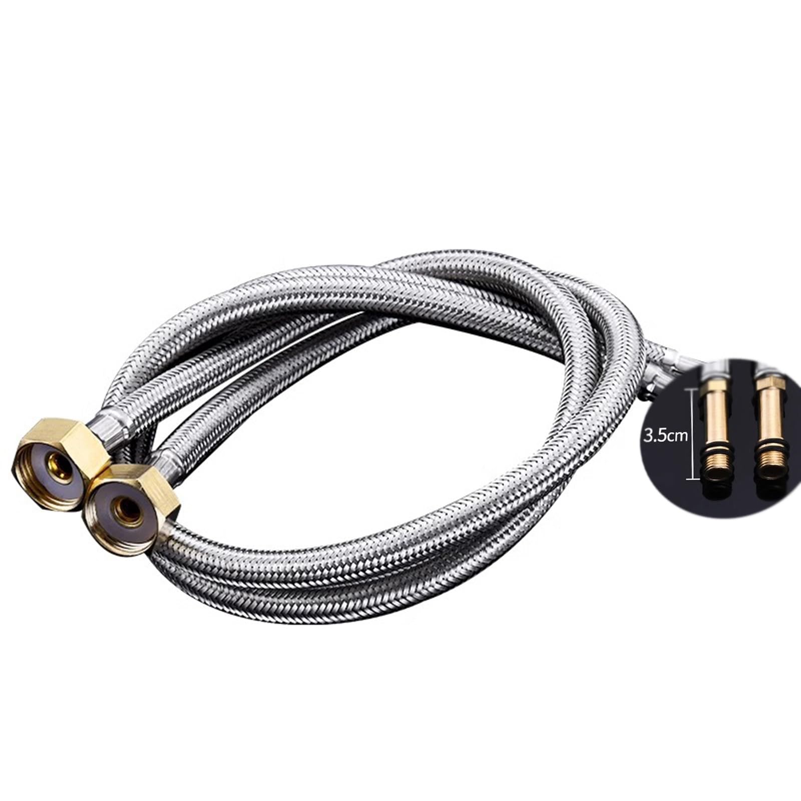 Connettori flessibili resistenti per rubinetto, confezione da 2 tubi da M10 a G1/2 per miscelatori monoblocco, lavelli e caldaie, facili da installare, lunghi 50 cm, ideali per l'impianto idraulico