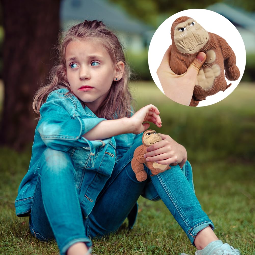 MGKEOUF Stretchy Monkey Toys, Stress Relief Gorilla Toy,Stretch Gorilla Toy,Decompress Gorilla Toy for Kids and Adults, Anti-stress Orangutan Animals Toys for Party Favors (Brown) - Image 4