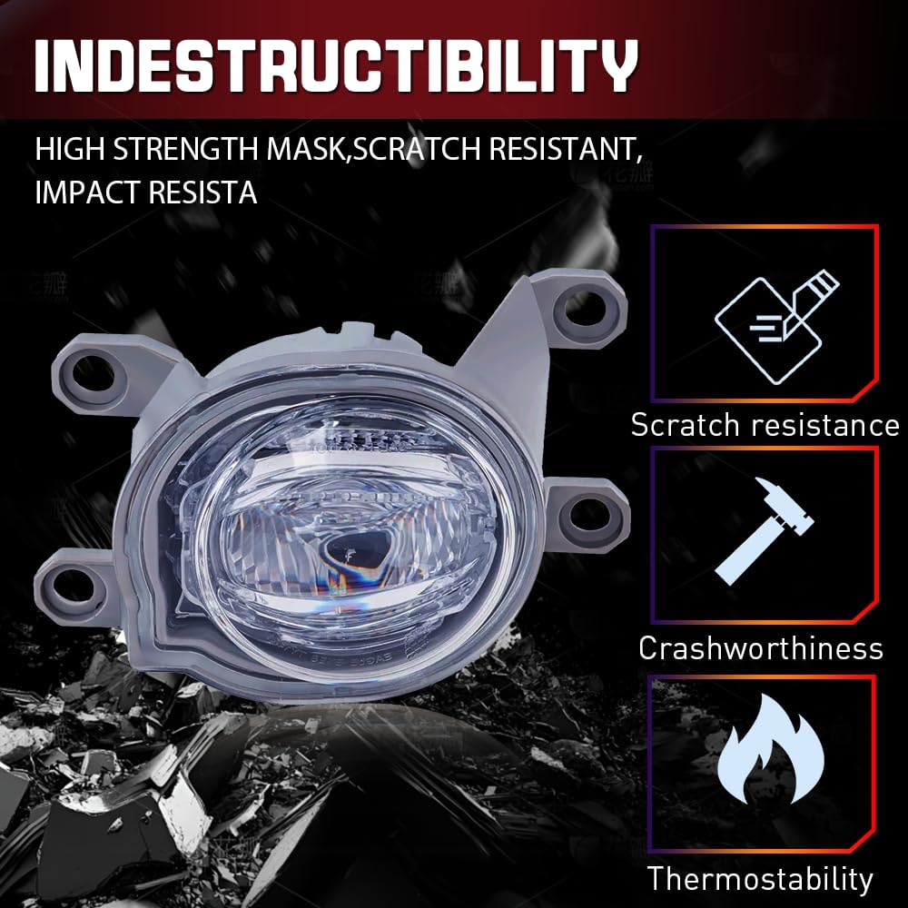 Fit For Toyota Corolla 2019 2020 2021 2022 2023 2024,3 inch Led Fog Light Assembly, Left Right Driver and Passenger Side Fog Light,Front Bumper Fog Lamps,6500K White,600% Brighter Lightness,2-Pack