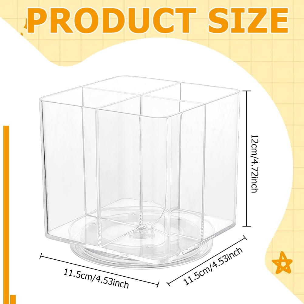 ORIGACH Leckerli-Organizer für Katzen mit 4 Fächern, drehbarer Kunststoffbehälter zum Herausdrücken von Katzenfutter, transparente Aufbewahrung für Küchenschrank, Regal oder Arbeitsplatte, Quadratisch