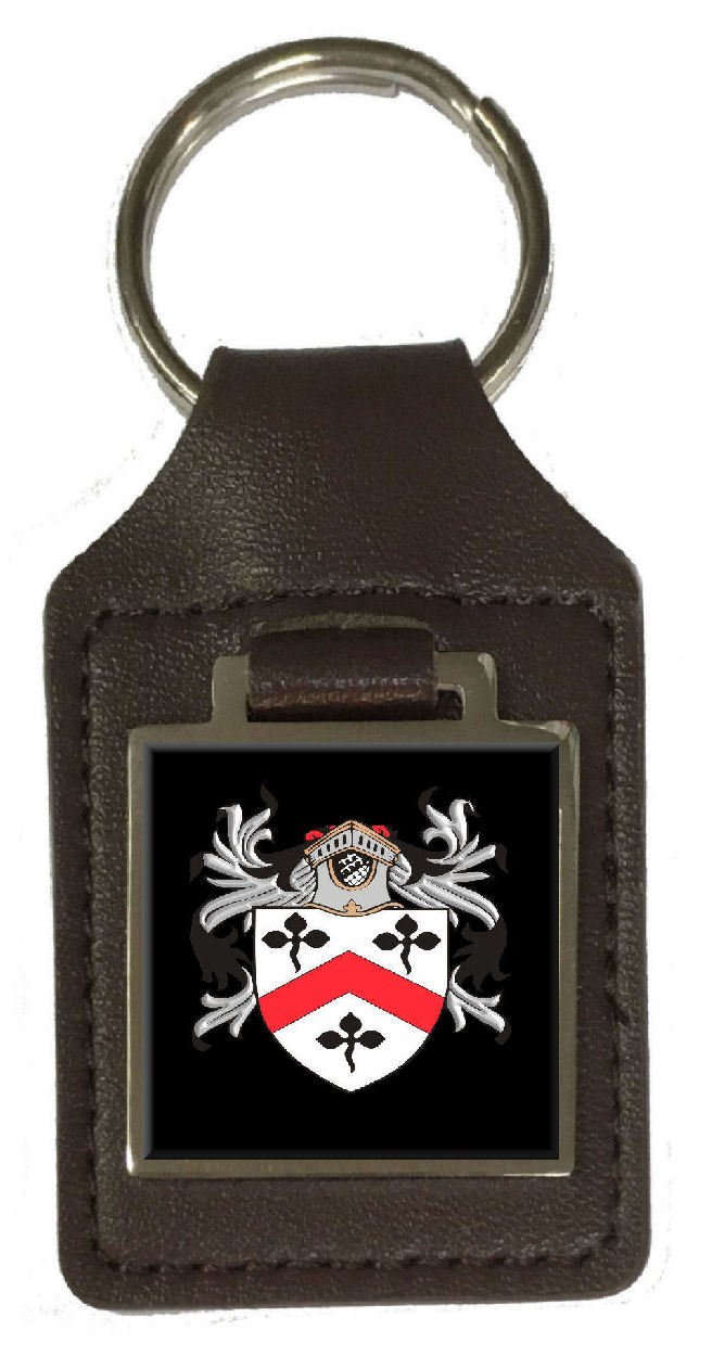 Porte-clé en cuir blason Williamson Heraldry : l'accessoire marron nomade