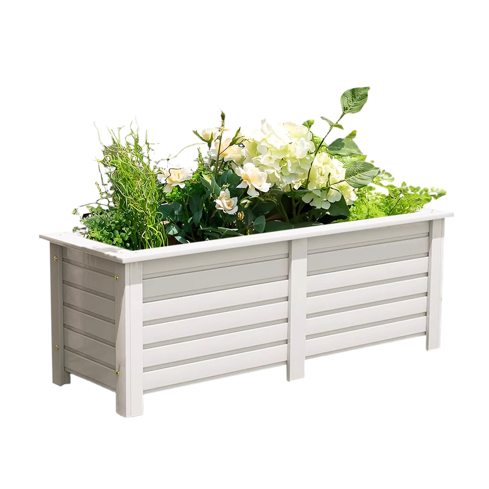 Rectangular Planter Box w/Drainage Holes - Long Planter Box for Windowsills, Balconies & More - Large Outdoor Planters for Herbs & Flowers