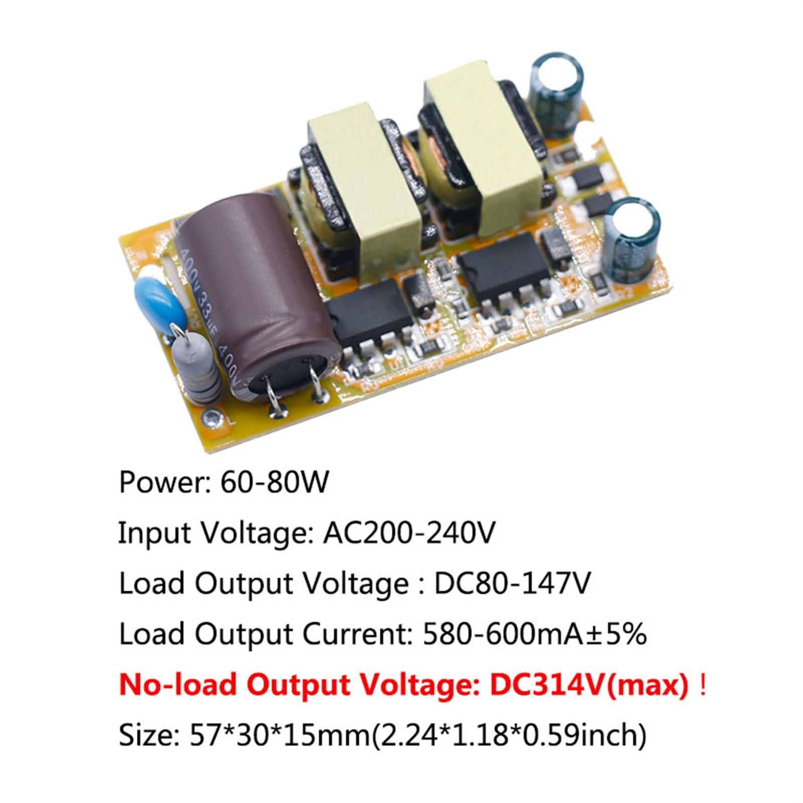 50pcs molto LED Driver 30-50W 460mA Light LED 600MA 60-80W AC200V Adattatore di alimentazione DC80-147V for LED Spot Lampadina fai da te(60-80W 600mA 50pcs)